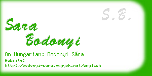 sara bodonyi business card